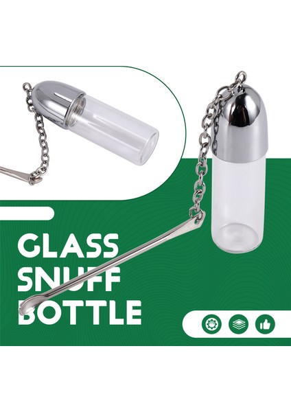 Cam Boş Enfiye Şişesi Metal Kaşık Vidalı Kapaklı Kap Koklayıcı Yeni Rastgele (Yurt Dışından) fırsatları