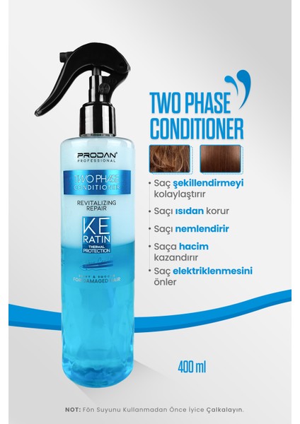 Keratin Fön Suyu Isı Koruyucu & Şaç Serumu Parlaklık Verici Etki 2'li Saç Bakım Seti 400ml + 100 ml fırsatları
