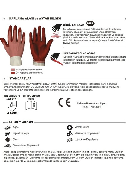 Kesilmez Eldiven E-135625 Nitril Köpük Starline 4X43C 10 Numara fırsatları