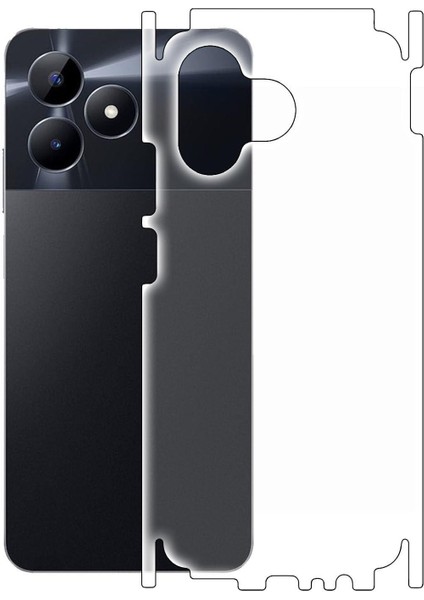 Realme C53 ile Uyumlu Mat Tpu Arka Kaplama 360