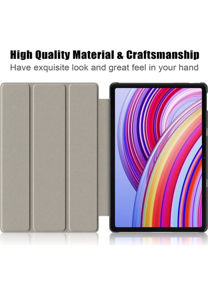 Xiaomi Redmi Pad Pro 12.1 Için Boyalı Deri Akıllı Kılıf (Yurt Dışından)