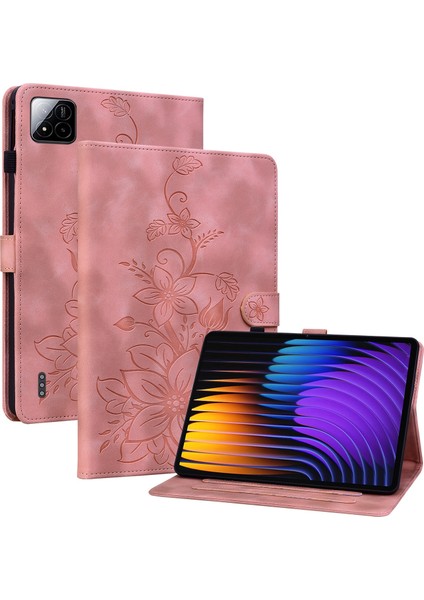 Xiaomi Pad 7 / Pad 7 Pro Için Kabartmalı Deri Kılıf (Yurt Dışından)