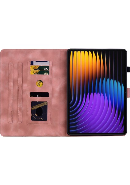 Xiaomi Pad 7 / Pad 7 Pro Için Kabartmalı Deri Kılıf (Yurt Dışından)