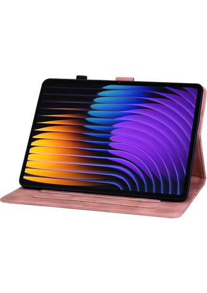 Xiaomi Pad 7 / Pad 7 Pro Için Kabartmalı Deri Kılıf (Yurt Dışından)