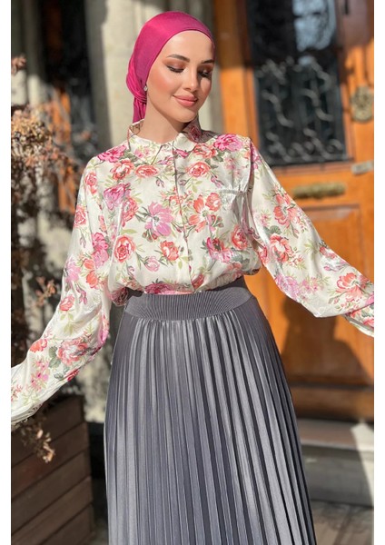 Tek Cepli Çiçek Desenli Tesettür Kadın Gömlek fiyatları