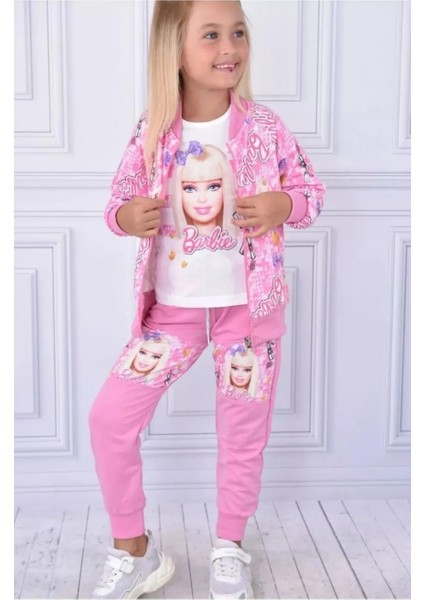 Kız Cocuk Barbie 3 Lümevsimlik Takım