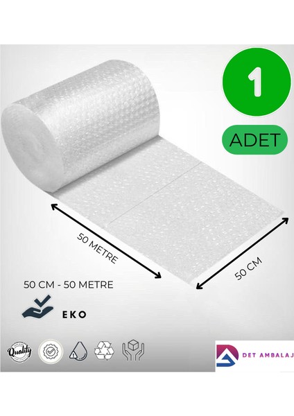 Balonlu Naylon 50 cm x 50 metre 25-30 gram Det Ambalaj 1 .sınıf Balonlu Poşet Patpat Havalı Naylon Pat Pat Ambalaj