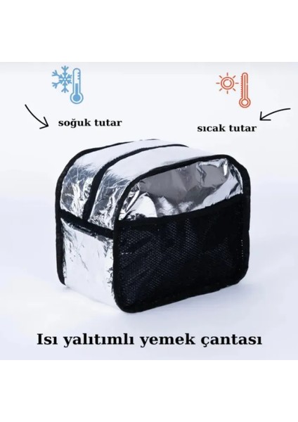 Yerli Üretim Flamingo Desenli Termal Yemek Taşıma Çantası
