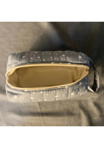 El Yapımı Yıldızlı Gri Makyaj / Bakım Çantası fırsatları