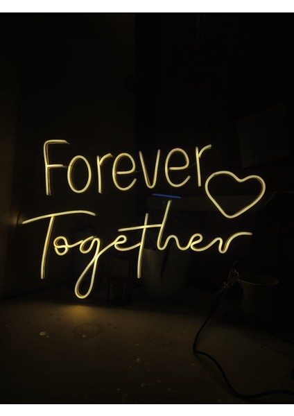 Cizgineon Forever Together Işıklı Neon LED Duvar Dekarasyon