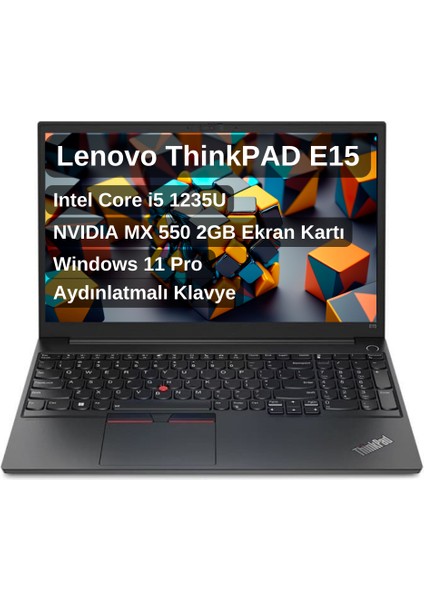 Thinkpad E15 Gen4 Intel Core I5 1235U 8gb 512GB SSD 15.6" Fhd Windows 11 Pro Taşınabilir Bilgisayar 21E60055TX
