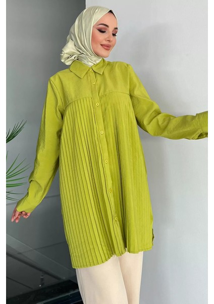 Önü Pileli Kadın Tesettür Gömlek P-00011153