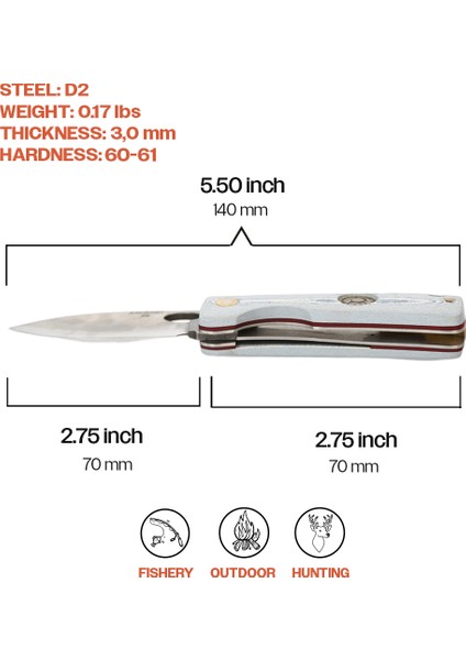 Kam - J10 - D2 Çelik - Kot Desenli Çakı indirimleri