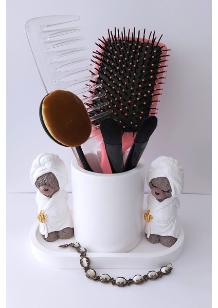 Sevimli Ayıcıklarla Çok Amaçlı Dekoratif Beyaz Set fiyatları