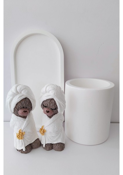 Sevimli Ayıcıklarla Çok Amaçlı Dekoratif Beyaz Set modelleri