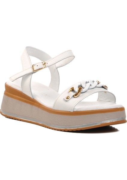 Ayakmod Beyaz Kadın Sandalet