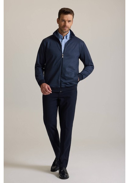 Erkek Lacivert Desenli Fermuarlı Sweatshirt fiyatları