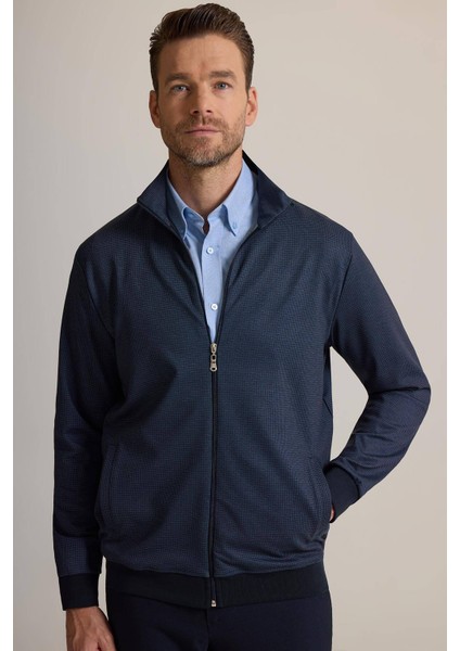 Erkek Lacivert Desenli Fermuarlı Sweatshirt indirimleri