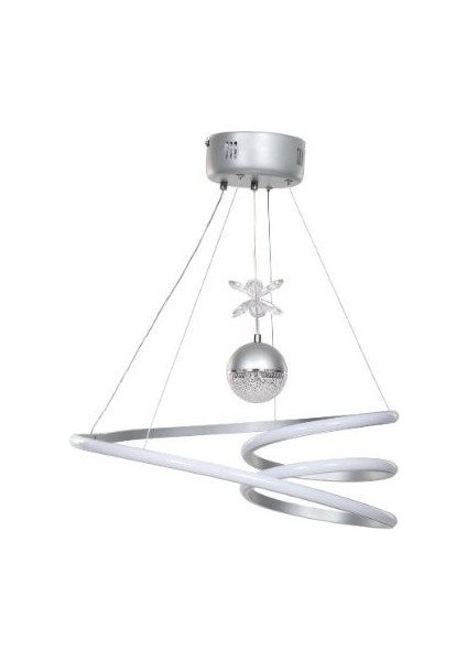 3 Renk Yanabilen Şeker Camlı Modern Ledli Avize