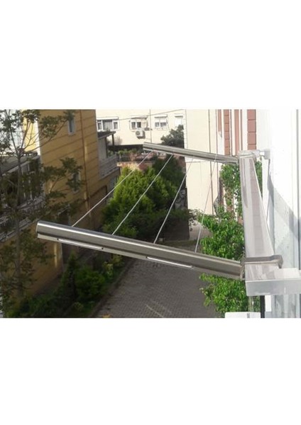 Balkon Için Kare Profil Alüminyum Çamaşır Kurutmalığı - 80X30MM