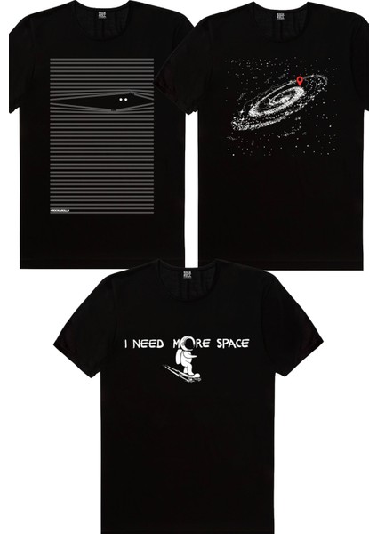 Ben Nerdeyim, Noluyo Ya, Uzayda Kaykay Erkek Tişört 3'lü Eko Paket