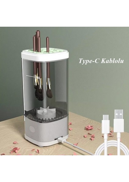 Dokunmatik Işıklı Makyaj Fırçası Temizleme Makinesi Makyaj Seti Temizliği Için Mini Yıkama Kutusu modelleri