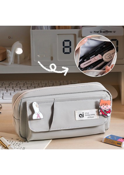 Basit Büyük Kapasiteli Öğrenci Flip Çok Katmanlı Kalem Kutusu (Yurt Dışından) fiyatları