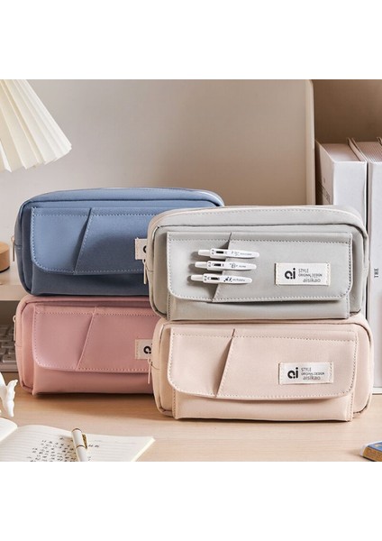 Basit Büyük Kapasiteli Öğrenci Flip Çok Katmanlı Kalem Kutusu (Yurt Dışından) indirimleri