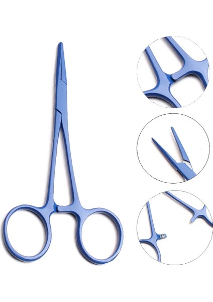 Titanyum Mavi Renkli Düz Makas 2 Adet 12.5 cm - 15 cm