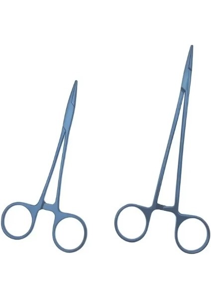 Titanyum Mavi Renkli Düz Makas 2 Adet 12.5 cm - 15 cm fiyatları