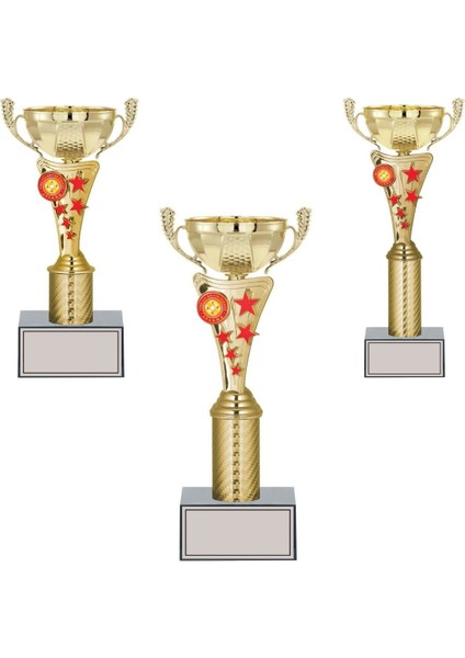 Kişiye Özel Futbol Kupa Takımı-Ödül Kupası-Turnuva Kupası-Kupa Seti-Okul Kupa Takımı-Ödül Kupa Takımı 3'lü Takım S036