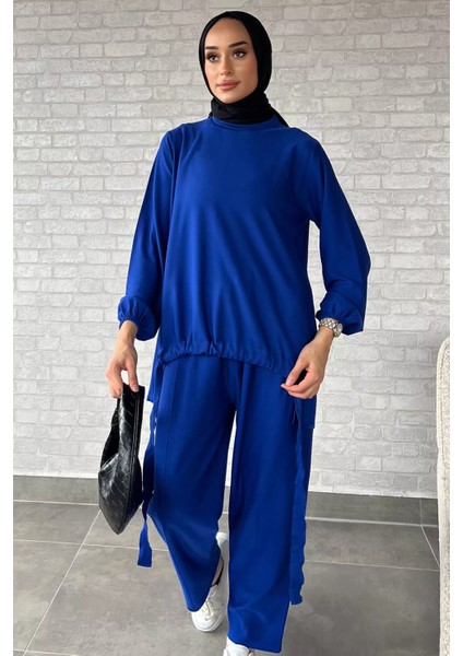 Kadın Etek Ucu Büzgülü Tunik Pantol Soğuk Iplik Ikili Takım fiyatları