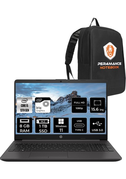 250R G9 Intel Core I5 1335U 8gb 1tb SSD 15.6" Fhd W11H Taşınabilir Bilgisayar & Per4 Çanta 9B9W7EAPN303