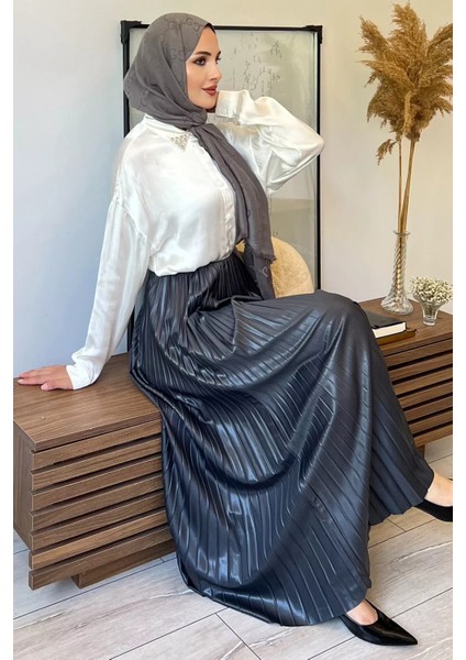 Bel Lastikli Pileli Tesettür Etek fiyatları