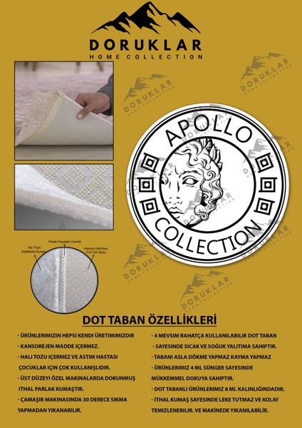 Kaymaz Taban Yıkanabilir Dijital Baskı Dekoratif Modern Desenli Dot Taban Halı 001