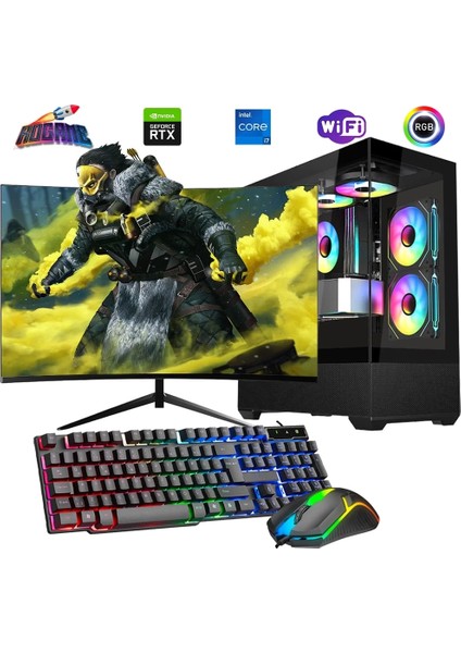 I7 14700F 16GB Ddr4 512GB M2 8gb RTX4060 24" 100Hz Mon. Oyun Bilgisayarı
