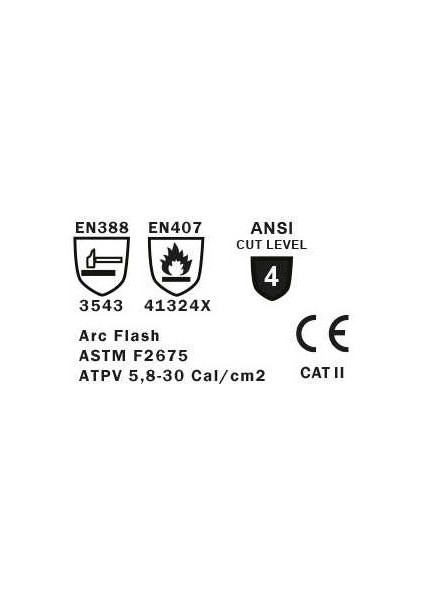 1 Çift Eureka 13-4hfr Elektrik Arkından Koruyucu Ark Eldiveni 10 Numara