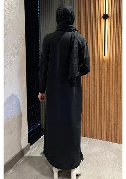 Yarım Fermuarlı Tesettür Elbise