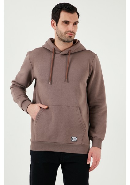 Slim Fit Kapüşonlu Kanguru Cepli Içi Tüylü Yumuşak Şardonlu Sweat Erkek Sweat 5905281 modelleri