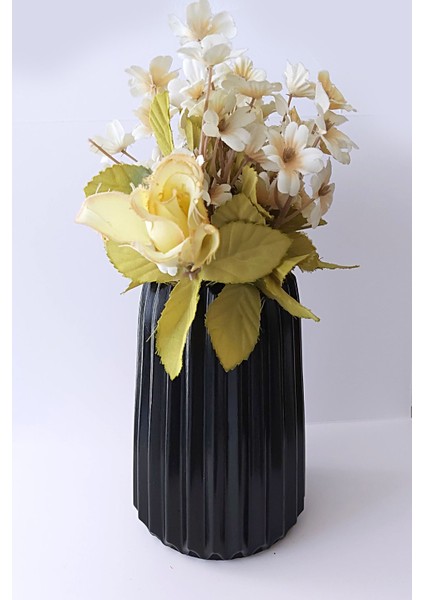 Dekoratif Siyah Midi Vazo