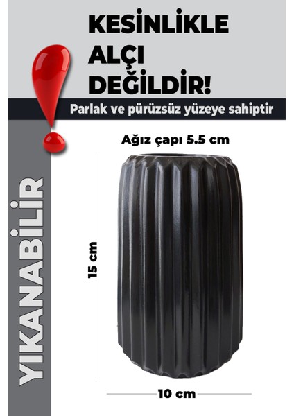 Dekoratif Siyah Midi Vazo fiyatları