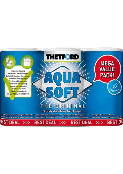 Aqua Soft Tuvalet Kağıdı 6'lı Paket