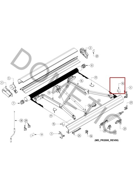 PW1100/PR2000 Left No.16 PART.4453000881 Tente Yedek Parçası