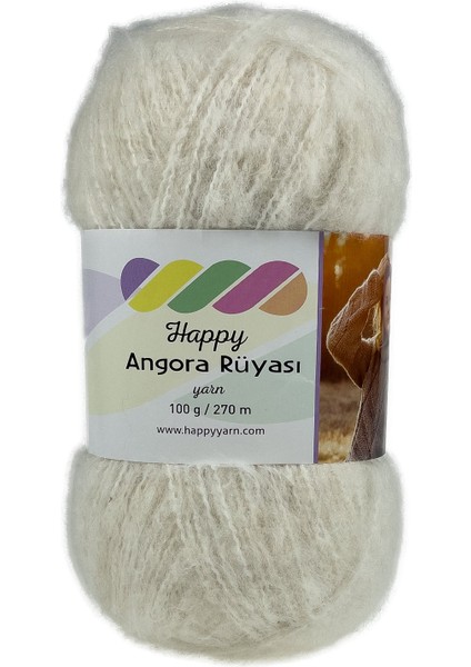 Happy Yarn Angora Rüyası 100GR 270M El Örgü Ipi AR012