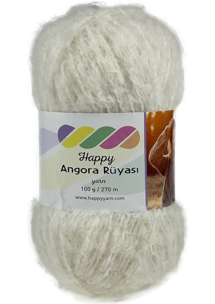 Happy Yarn Angora Rüyası 100GR 270M El Örgü Ipi AR011