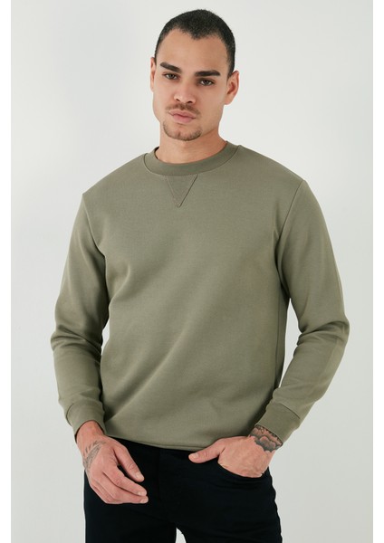 Pamuklu Relaxed Fit Bisiklet Yaka Sweat Erkek Sweat 5905453 modelleri