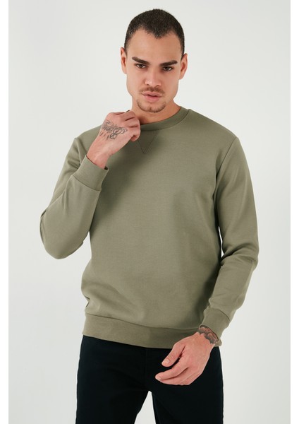 Pamuklu Relaxed Fit Bisiklet Yaka Sweat Erkek Sweat 5905453 indirimleri