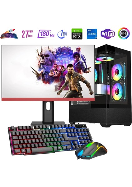 I7 14700F 32GB Ddr4 1tb M2 12GB RTX4070 27" 180Hz Mon. Oyun Bilgisayarı
