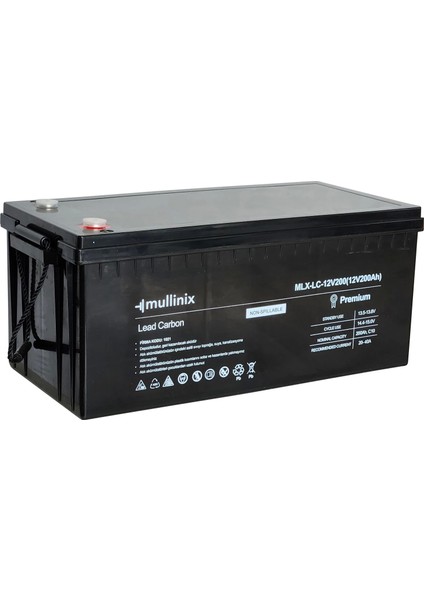 12V 200AH %50 Dod 2900 Derin Döngü Kurşun Karbon Akü