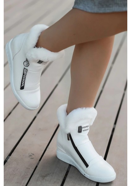Puffy Fermuar Detaylı Gizli Topuk